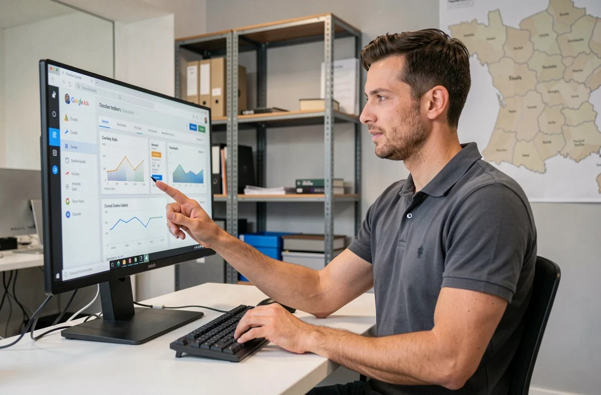 Responsable digital d'Etowline en Franche-Comté analysant les performances d'une boutique e-commerce via Google Ads