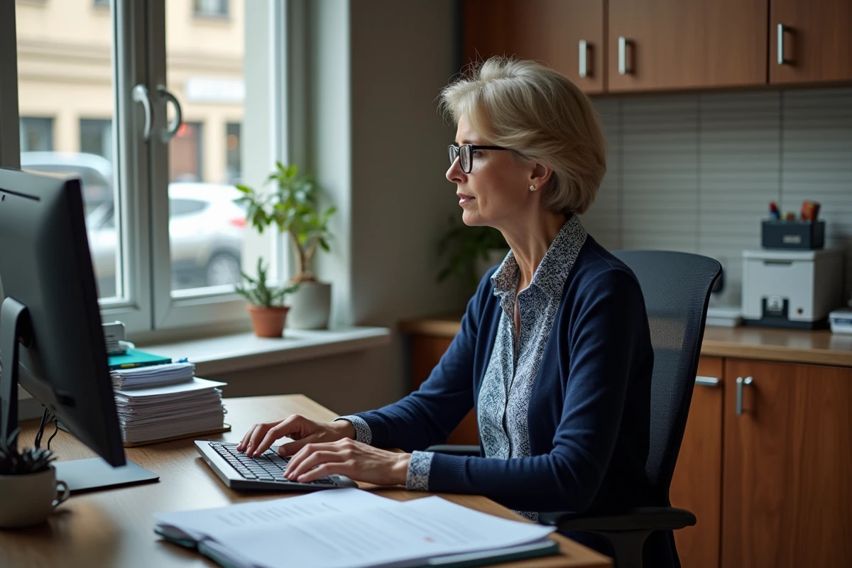 Femme HR en train de travailler à son bureau