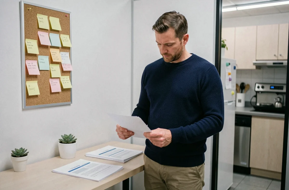 Homme utilisant un espace de coworking abordable à Bordeaux dans un box individuel bien organisé