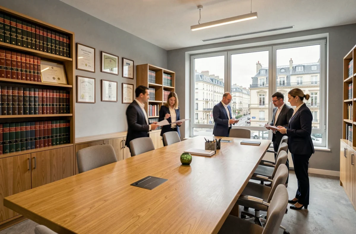 Vue large d'un cabinet d'avocats moderne en Seine-Saint-Denis spécialisé en droit du travail