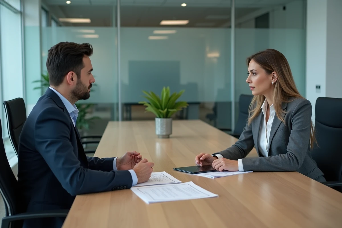 Réunion professionnelle pour vérifier la régularité d'une entreprise avec l'extrait Kbis Urssaf